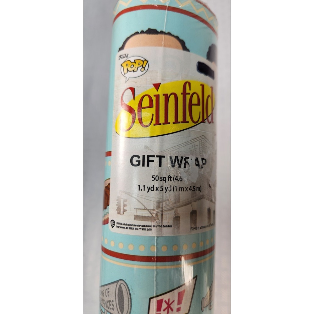 Seinfeld Christmas Funko Pop Festivus Gift Wrapping Paper 50 Sq Ft Roll NEW!
